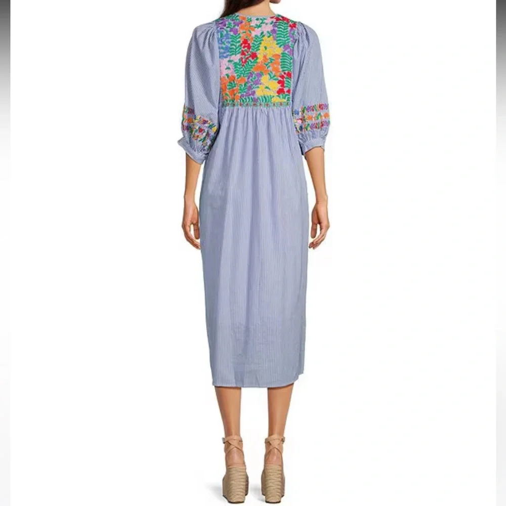 J.Marie
Tristen Embroidered Side Slit Striped Pullover Midi Dressπππ - Picture 2 of 14